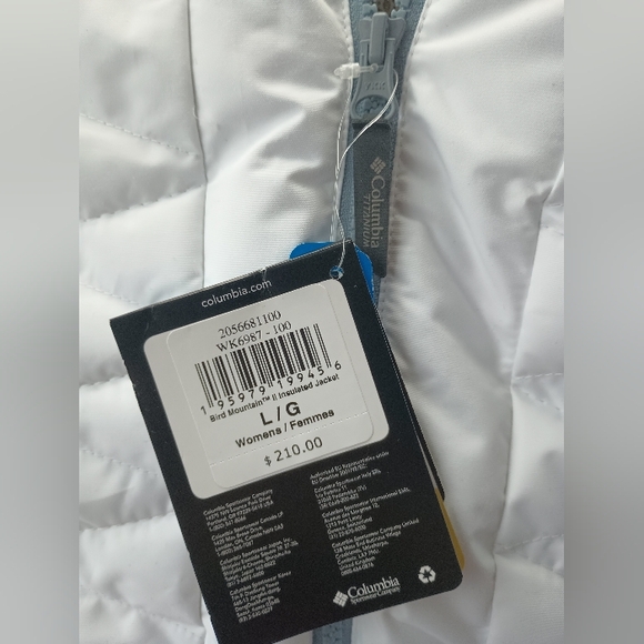 Columbia Titanium Omni Heat Infinity Women White Fur Down Puffer Coat Large NWT - Picture 2 of 8